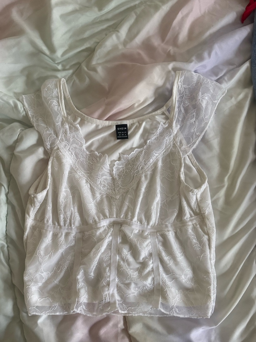 White Lace Sleeveless Top